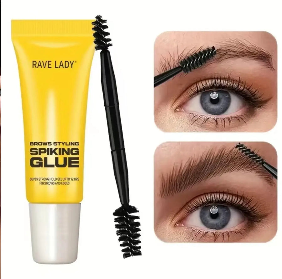Eyebrow Styling Adhesive Tape Brush & 3D Brow Shaping Gel, Waterproof & Sweat-Resistant, Transparent Gel for Natural Look, All Light Types