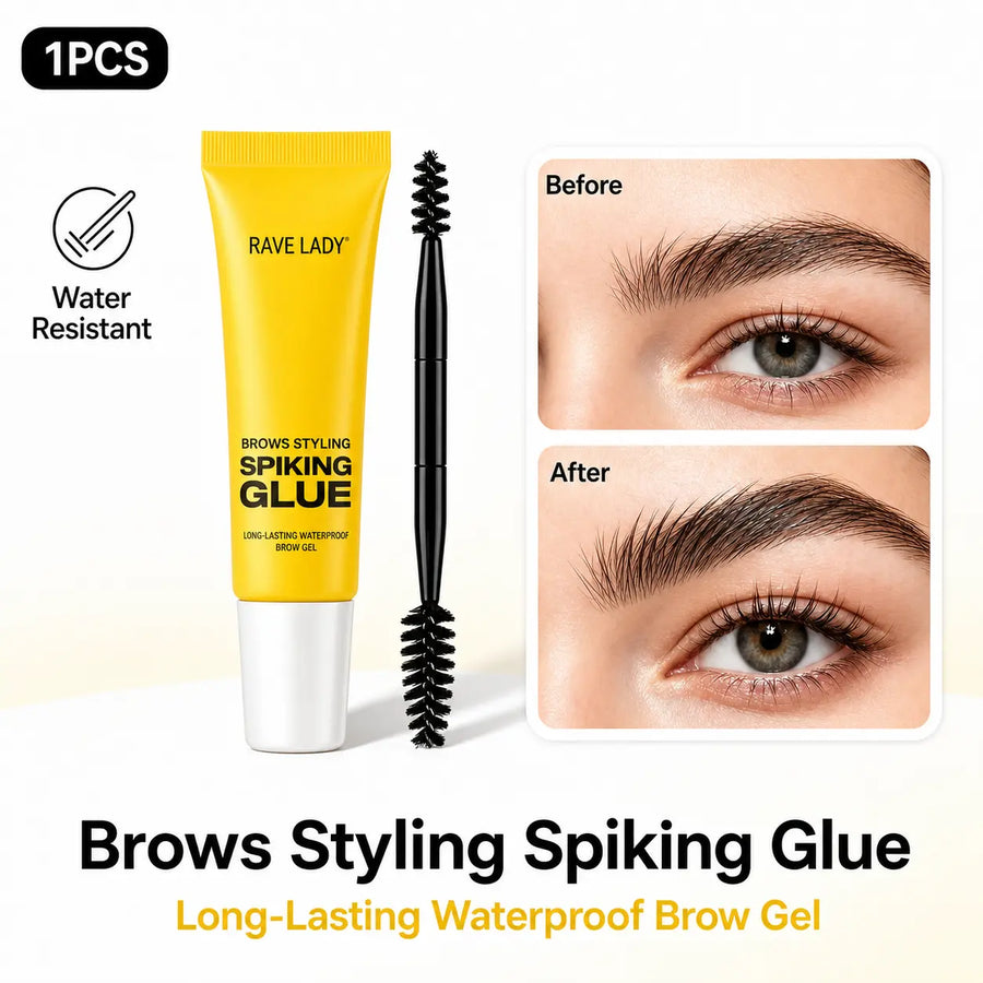 Eyebrow Styling Adhesive Tape Brush & 3D Brow Shaping Gel, Waterproof & Sweat-Resistant, Transparent Gel for Natural Look, All Light Types