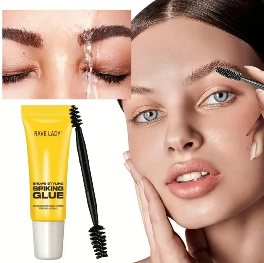 Eyebrow Styling Adhesive Tape Brush & 3D Brow Shaping Gel, Waterproof & Sweat-Resistant, Transparent Gel for Natural Look, All Light Types