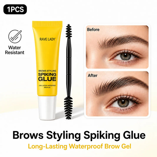 Eyebrow Styling Adhesive Tape Brush & 3D Brow Shaping Gel, Waterproof & Sweat-Resistant, Transparent Gel for Natural Look, All Light Types