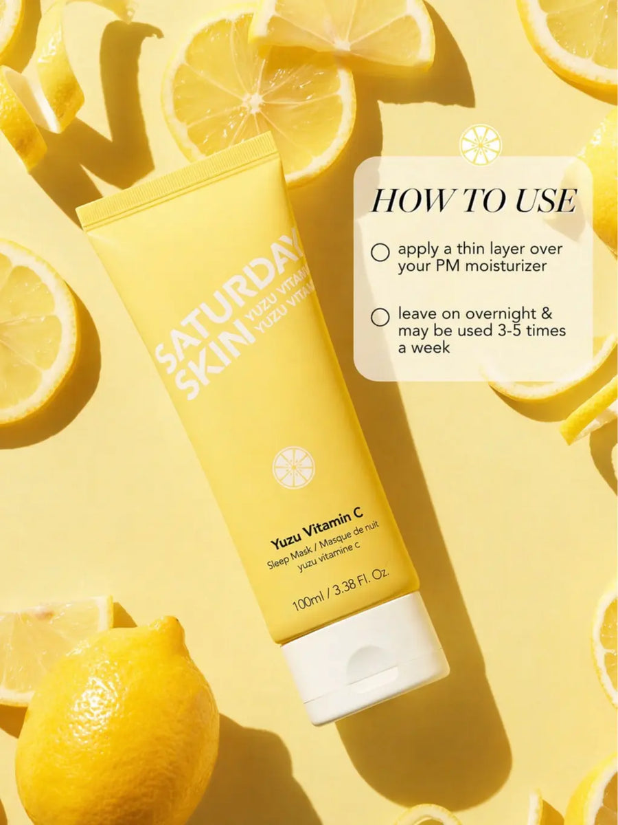 Saturday Skin Yuzu Vitamin C Sleep Mask Jumbo 100Ml | Regenerist Retinol Ultra Rich Face Moisturizer Cream Smooth Skin Reduce Wrinkles All Skin Types Mottled Cleanser Facial Patches Eye Plant-Based Ginseng Lash Growth Serum Tallow Honey