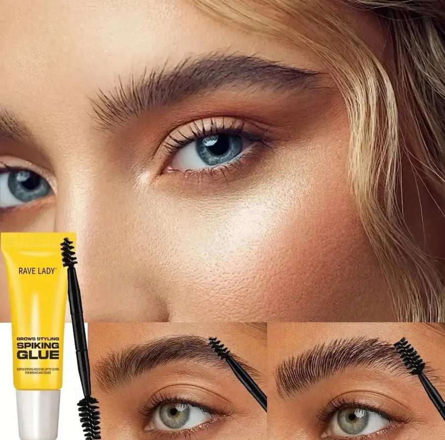 Eyebrow Styling Adhesive Tape Brush & 3D Brow Shaping Gel, Waterproof & Sweat-Resistant, Transparent Gel for Natural Look, All Light Types