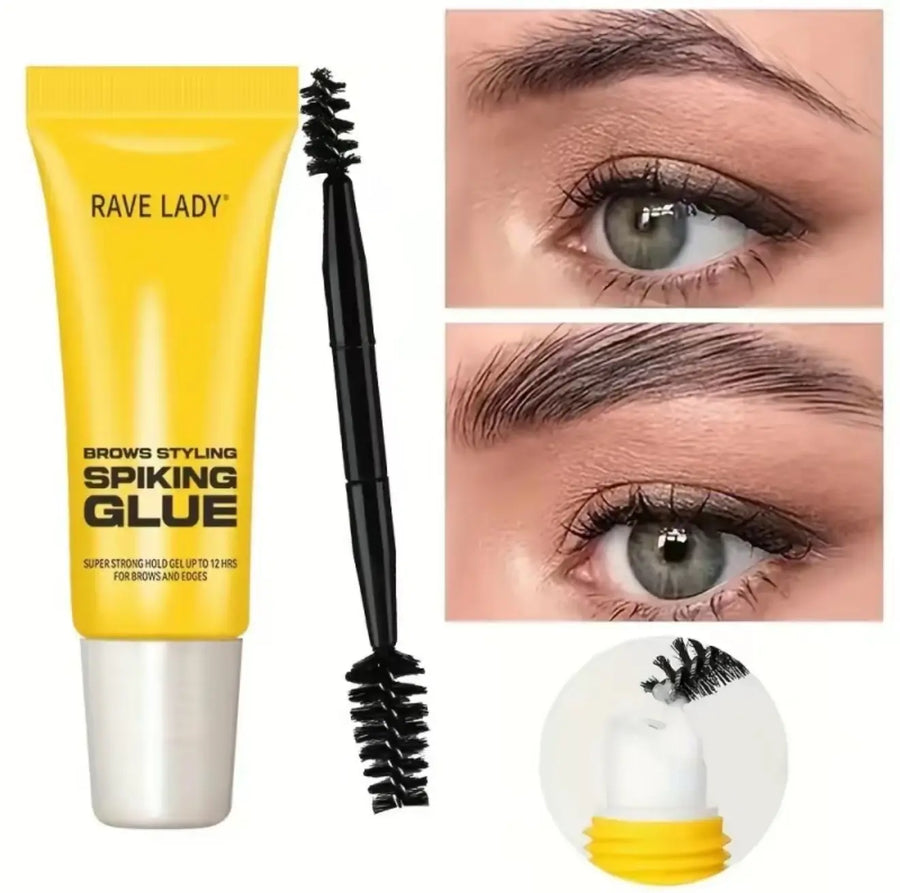 Eyebrow Styling Adhesive Tape Brush & 3D Brow Shaping Gel, Waterproof & Sweat-Resistant, Transparent Gel for Natural Look, All Light Types