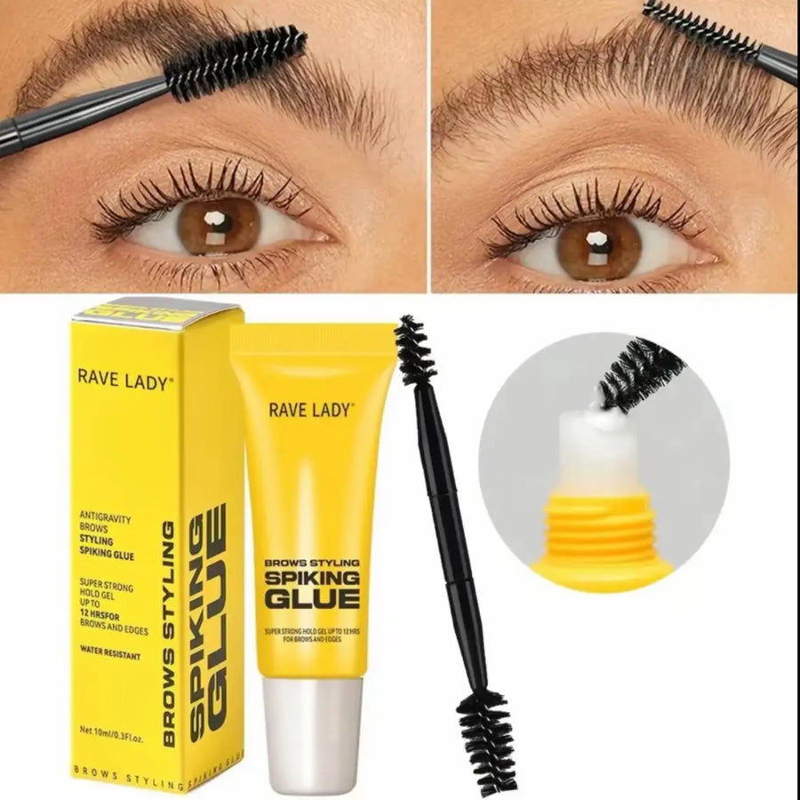 Eyebrow Styling Adhesive Tape Brush & 3D Brow Shaping Gel, Waterproof & Sweat-Resistant, Transparent Gel for Natural Look, All Light Types