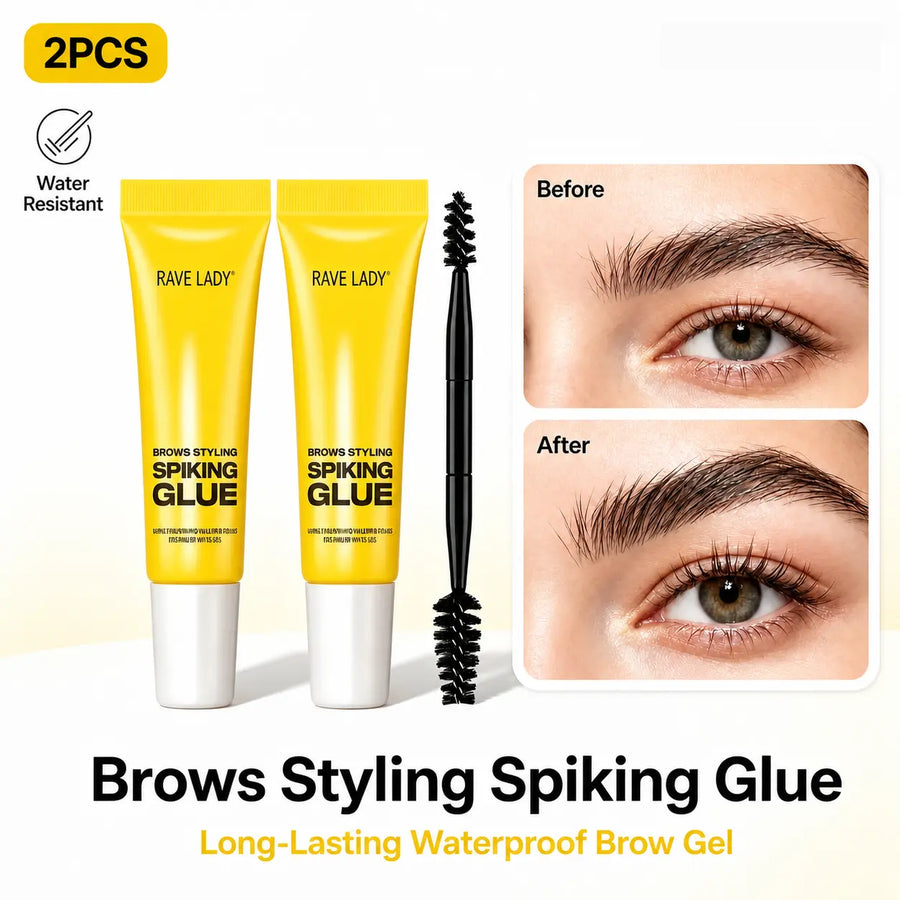 Eyebrow Styling Adhesive Tape Brush & 3D Brow Shaping Gel, Waterproof & Sweat-Resistant, Transparent Gel for Natural Look, All Light Types