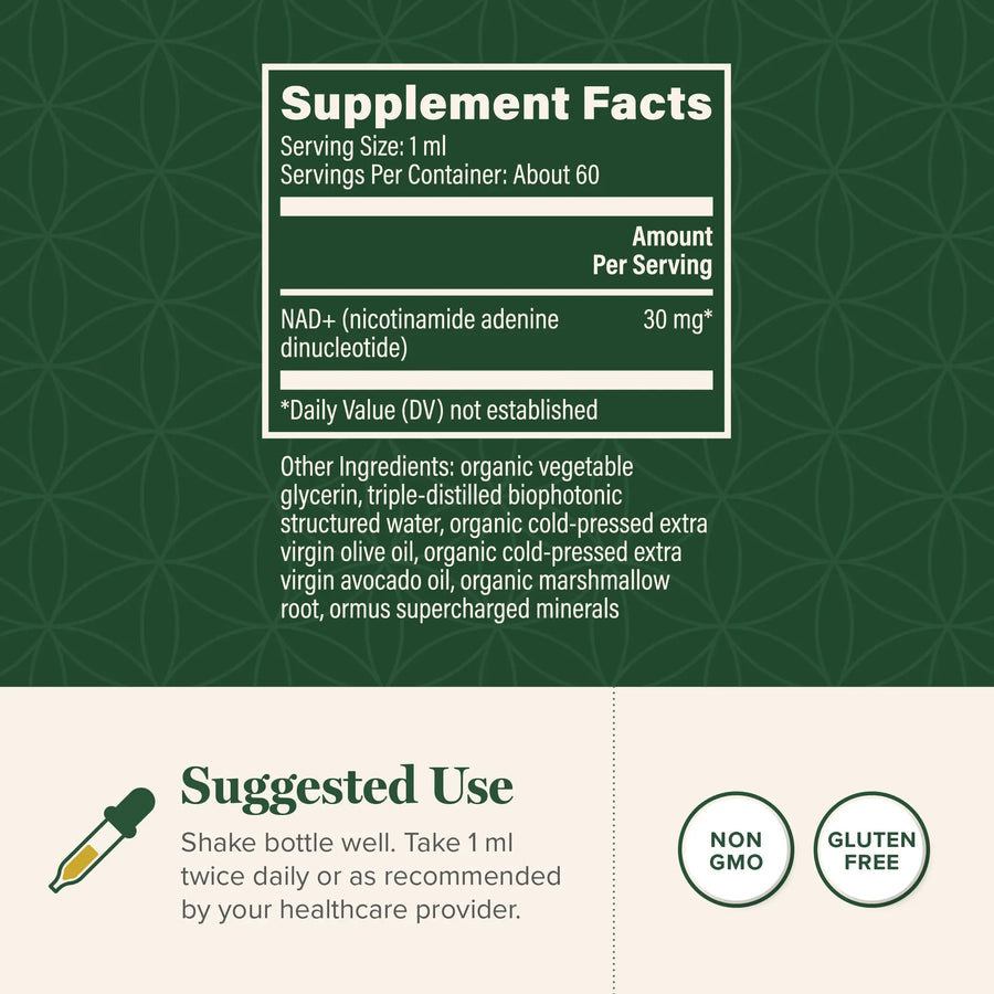 Global Healing Premium NAD+ Liquid Supplement - Sublingual NAD Drops - Liposomal NAD plus Serum for Cellular Renewal