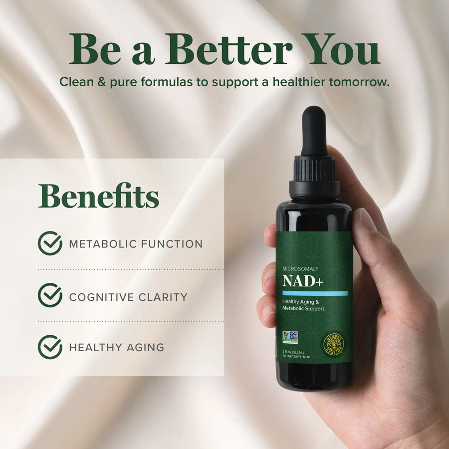 Global Healing Premium NAD+ Liquid Supplement - Sublingual NAD Drops - Liposomal NAD plus Serum for Cellular Renewal
