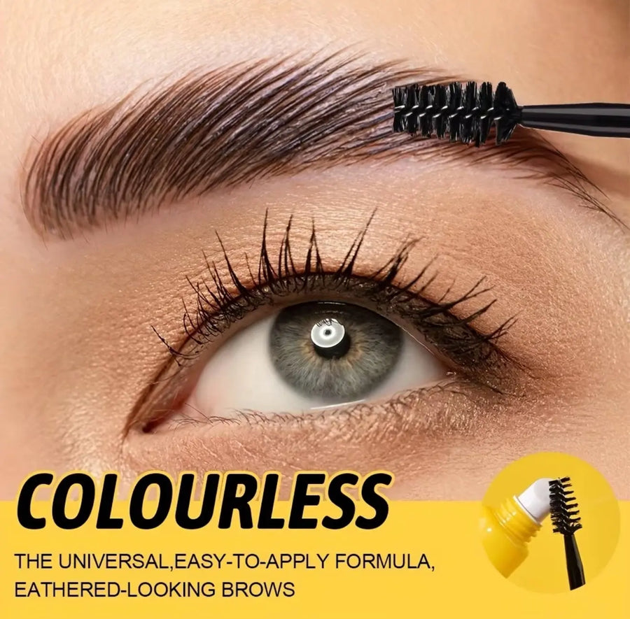 Eyebrow Styling Adhesive Tape Brush & 3D Brow Shaping Gel, Waterproof & Sweat-Resistant, Transparent Gel for Natural Look, All Light Types