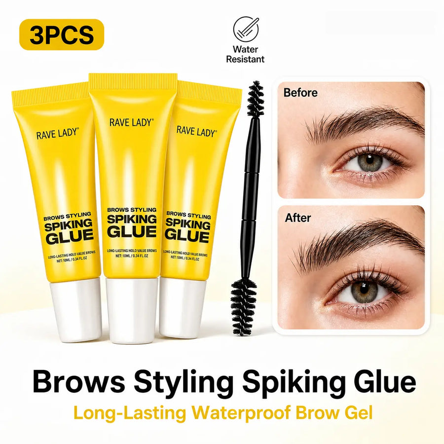 Eyebrow Styling Adhesive Tape Brush & 3D Brow Shaping Gel, Waterproof & Sweat-Resistant, Transparent Gel for Natural Look, All Light Types